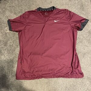 Nike Men's Burgundy Sports Shirt